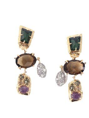 Alexis Bittar Large Statement Gemstone Clip-On Earrings
